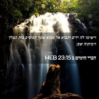 Picture 02 - דברי הימים ב 23:15 HEB - וישימו לה ידים ותבוא אל - Bible Verse Picture
