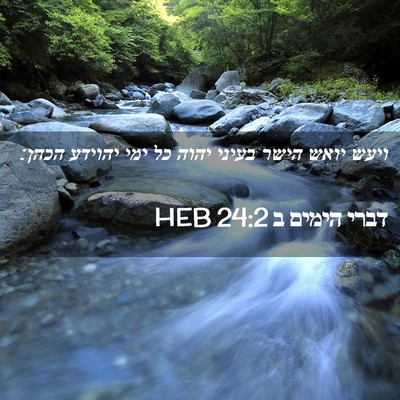 Picture 02 - דברי הימים ב 24:2 HEB - ויעש יואש הישר בעיני יהוה - Bible Verse Picture
