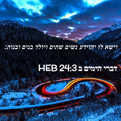 Picture 02 - דברי הימים ב 24:3 HEB - וישא לו יהוידע נשים שתים - Bible Verse Picture