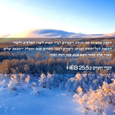 Picture 02 - דברי הימים ב 25:5 HEB - ויקבץ אמציהו את יהודה - Bible Verse Picture