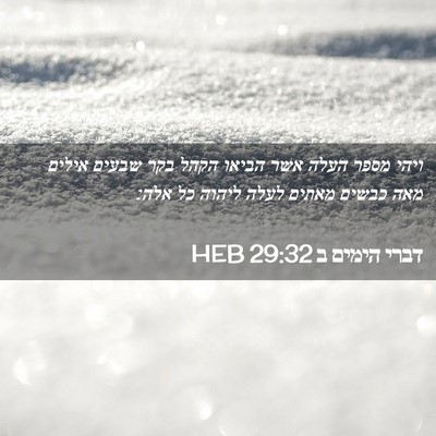 Picture 02 - דברי הימים ב 29:32 HEB - ויהי מספר העלה אשר הביאו - Bible Verse Picture