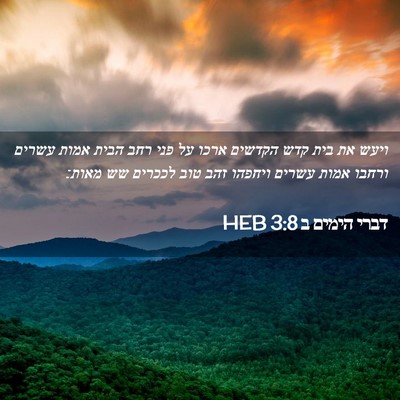 Picture 02 - דברי הימים ב 3:8 HEB - ויעש את בית קדש הקדשים ארכו - Bible Verse Picture