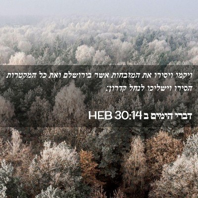 Picture 02 - דברי הימים ב 30:14 HEB - ויקמו ויסירו את המזבחות - Bible Verse Picture
