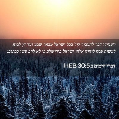 Picture 02 - דברי הימים ב 30:5 HEB - ויעמידו דבר להעביר קול בכל - Bible Verse Picture