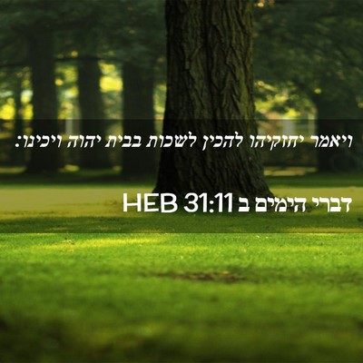 Picture 02 - דברי הימים ב 31:11 HEB - ויאמר יחזקיהו להכין לשכות - Bible Verse Picture