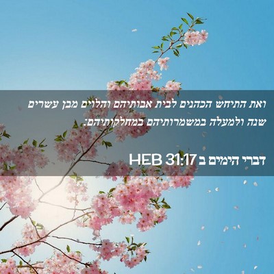 Picture 02 - דברי הימים ב 31:17 HEB - ואת התיחש הכהנים לבית - Bible Verse Picture