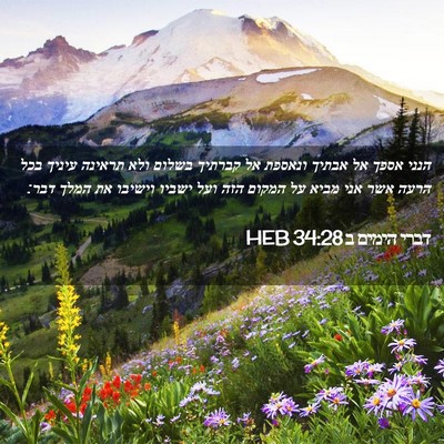 Picture 02 - דברי הימים ב 34:28 HEB - הנני אספך אל אבתיך ונאספת - Bible Verse Picture
