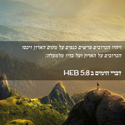 Picture 02 - דברי הימים ב 5:8 HEB - ויהיו הכרובים פרשים כנפים - Bible Verse Picture