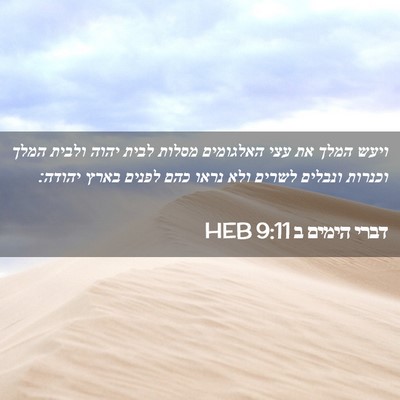 Picture 02 - דברי הימים ב 9:11 HEB - ויעש המלך את עצי האלגומים - Bible Verse Picture