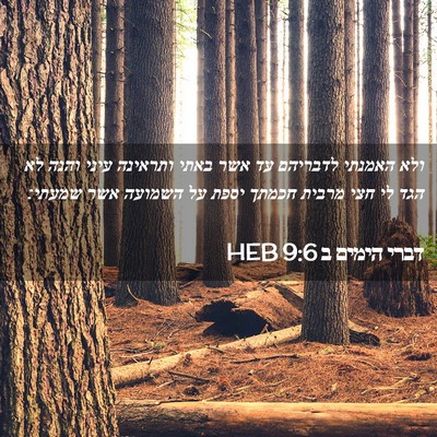 Picture 02 - דברי הימים ב 9:6 HEB - ולא האמנתי לדבריהם עד אשר - Bible Verse Picture