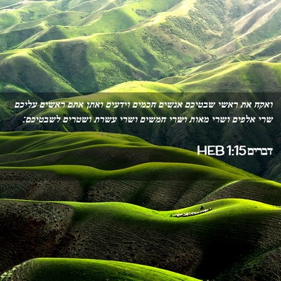 Picture 02 - דברים 1:15 HEB - ואקח את ראשי שבטיכם אנשים - Bible Verse Picture