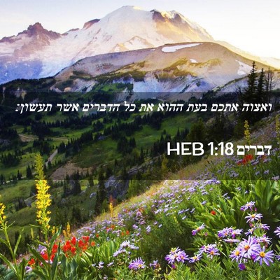 Picture 02 - דברים 1:18 HEB - ואצוה אתכם בעת ההוא את כל - Bible Verse Picture