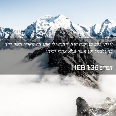 Picture 02 - דברים 1:36 HEB - זולתי כלב בן יפנה הוא יראנה - Bible Verse Picture