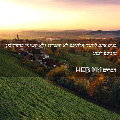 Picture 02 - דברים 14:1 HEB - בנים אתם ליהוה אלהיכם לא - Bible Verse Picture