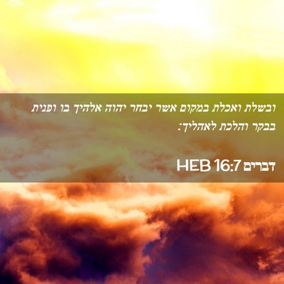 Picture 02 - דברים 16:7 HEB - ובשלת ואכלת במקום אשר יבחר - Bible Verse Picture