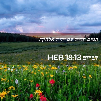 Picture 02 - דברים 18:13 HEB - תמים תהיה עם יהוה - Bible Verse Picture