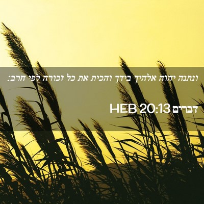 Picture 02 - דברים 20:13 HEB - ונתנה יהוה אלהיך בידך - Bible Verse Picture