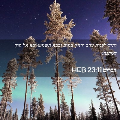 Picture 02 - דברים 23:11 HEB - והיה לפנות ערב ירחץ במים - Bible Verse Picture