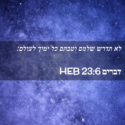 Picture 02 - דברים 23:6 HEB - לא תדרש שלמם וטבתם כל ימיך - Bible Verse Picture