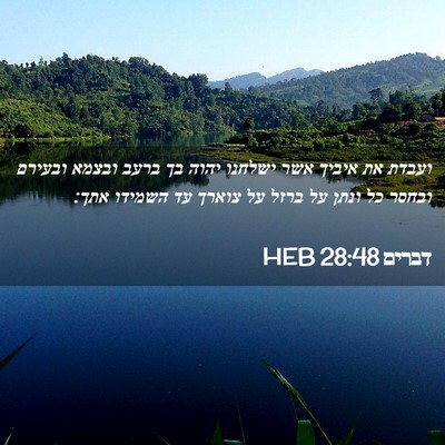 Picture 02 - דברים 28:48 HEB - ועבדת את איביך אשר ישלחנו - Bible Verse Picture