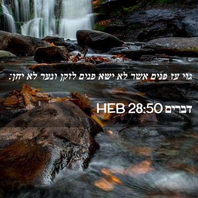 Picture 02 - דברים 28:50 HEB - גוי עז פנים אשר לא ישא פנים - Bible Verse Picture