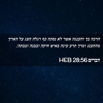 Picture 02 - דברים 28:56 HEB - הרכה בך והענגה אשר לא נסתה - Bible Verse Picture