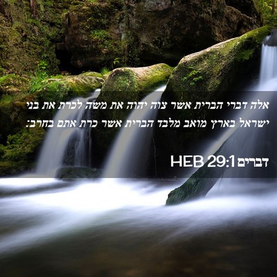 Picture 02 - דברים 29:1 HEB - אלה דברי הברית אשר צוה יהוה - Bible Verse Picture