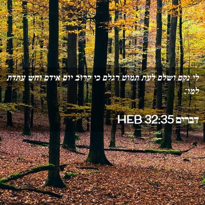 Picture 02 - דברים 32:35 HEB - לי נקם ושלם לעת תמוט רגלם - Bible Verse Picture