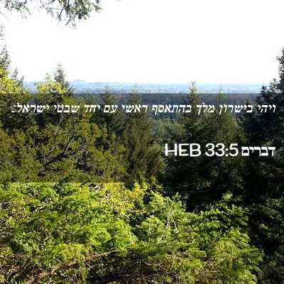 Picture 02 - דברים 33:5 HEB - ויהי בישרון מלך בהתאסף - Bible Verse Picture