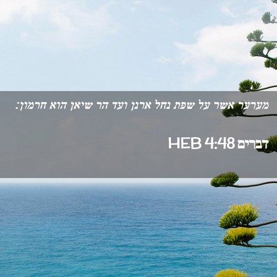 Picture 02 - דברים 4:48 HEB - מערער אשר על שפת נחל ארנן - Bible Verse Picture