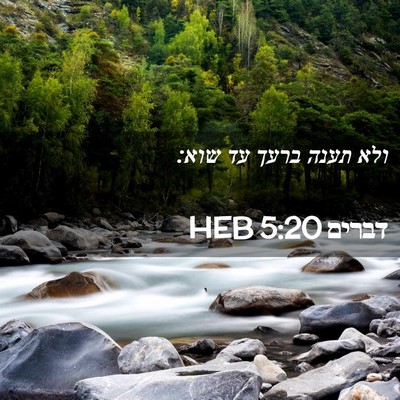 Picture 02 - דברים 5:20 HEB - ולא תענה ברעך עד - Bible Verse Picture