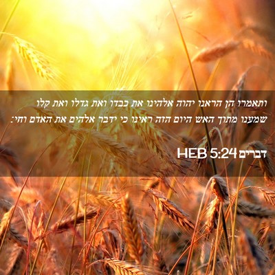 Picture 02 - דברים 5:24 HEB - ותאמרו הן הראנו יהוה - Bible Verse Picture