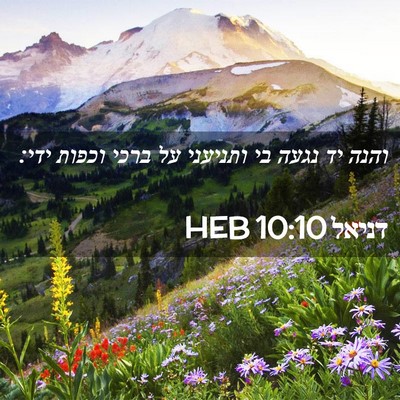 Picture 02 - דניאל 10:10 HEB - והנה יד נגעה בי ותניעני על - Bible Verse Picture