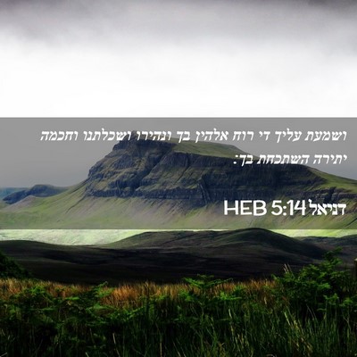 Picture 02 - דניאל 5:14 HEB - ושמעת עליך די רוח אלהין בך - Bible Verse Picture