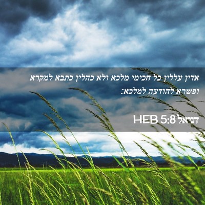 Picture 02 - דניאל 5:8 HEB - אדין עללין כל חכימי מלכא - Bible Verse Picture
