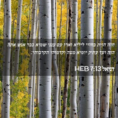 Picture 02 - דניאל 7:13 HEB - חזה הוית בחזוי ליליא וארו - Bible Verse Picture