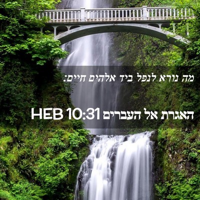 Picture 02 - האגרת אל העברים 10:31 HEB - מה נורא לנפל ביד אלהים - Bible Verse Picture