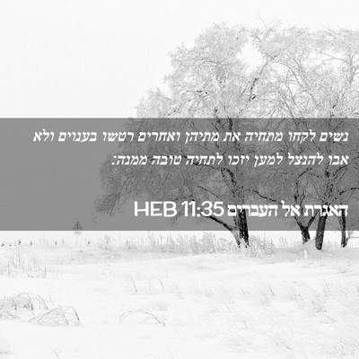 Picture 02 - האגרת אל העברים 11:35 HEB - נשים לקחו מתחיה את מתיהן - Bible Verse Picture