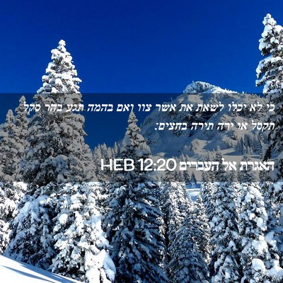 Picture 02 - האגרת אל העברים 12:20 HEB - כי לא יכלו לשאת את אשר צוו - Bible Verse Picture