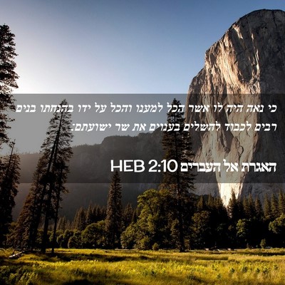 Picture 02 - האגרת אל העברים 2:10 HEB - כי נאה היה לו אשר הכל למענו - Bible Verse Picture