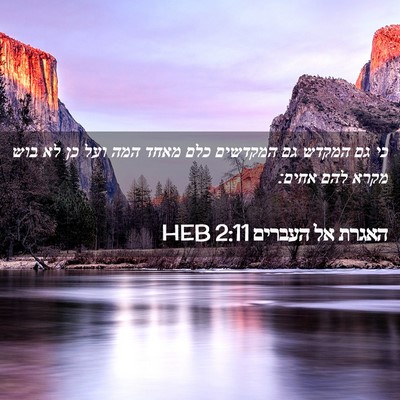 Picture 02 - האגרת אל העברים 2:11 HEB - כי גם המקדש גם המקדשים כלם - Bible Verse Picture