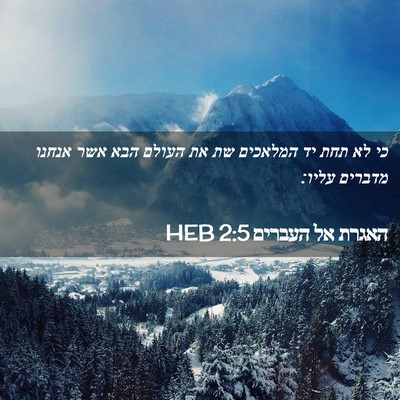Picture 02 - האגרת אל העברים 2:5 HEB - כי לא תחת יד המלאכים שת את - Bible Verse Picture