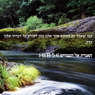 Picture 02 - האגרת אל העברים 5:6 HEB - כמו שאמר גם במקום אחר אתה - Bible Verse Picture