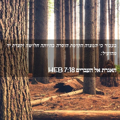 Picture 02 - האגרת אל העברים 7:18 HEB - בעבור כי המצוה הקדמת הוסרה - Bible Verse Picture