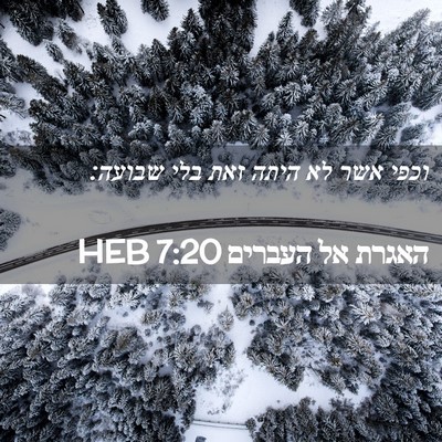 Picture 02 - האגרת אל העברים 7:20 HEB - וכפי אשר לא היתה זאת בלי - Bible Verse Picture