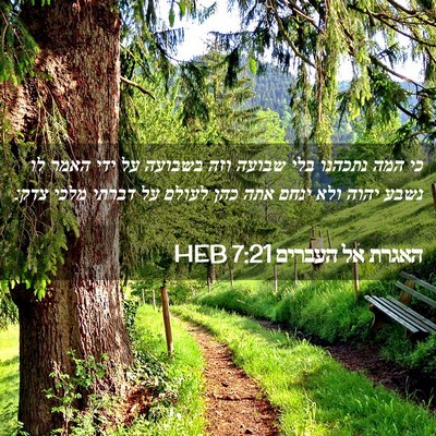 Picture 02 - האגרת אל העברים 7:21 HEB - כי המה נתכהנו בלי שבועה וזה - Bible Verse Picture
