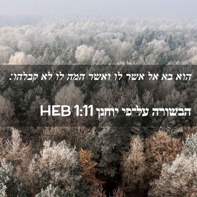 Picture 02 - הבשורה על־פי יוחנן 1:11 HEB - הוא בא אל אשר לו ואשר המה לו - Bible Verse Picture