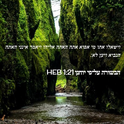 Picture 02 - הבשורה על־פי יוחנן 1:21 HEB - וישאלו אתו מי אפוא אתה האתה - Bible Verse Picture