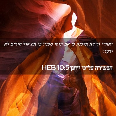 Picture 02 - הבשורה על־פי יוחנן 10:5 HEB - ואחרי זר לא תלכנה כי אם - Bible Verse Picture