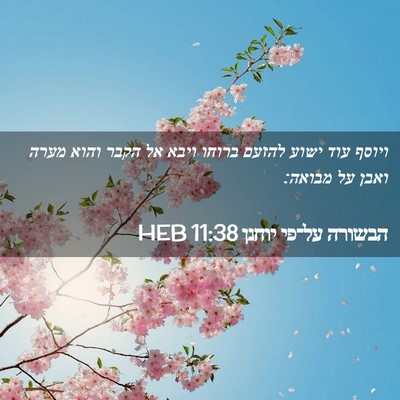 Picture 02 - הבשורה על־פי יוחנן 11:38 HEB - ויוסף עוד ישוע להזעם ברוחו - Bible Verse Picture
